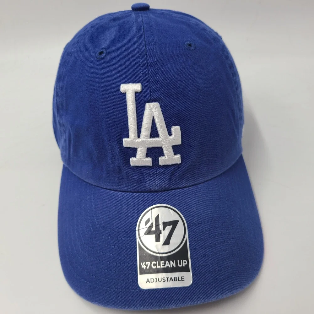 Los‎ Angeles Dodgers Hat Strapback 47 Brand Clean Up Blue White MLB Baseball Men